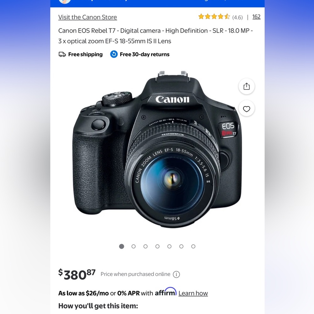Canon Black Digital Camera with EF-S Lens